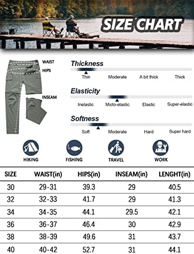 Erkek yürüyüş pantolonu Cabrio Zip Kapalı Hafif Su Geçirmez Hızlı Kuru Açık Balıkçılık Seyahat Safari Kamp