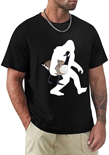 Bigfoot Taşıma Kanada Kaz erkek Pamuklu T-Shirt Ekip Boyun Grafik Tees Kısa Kollu Üstleri