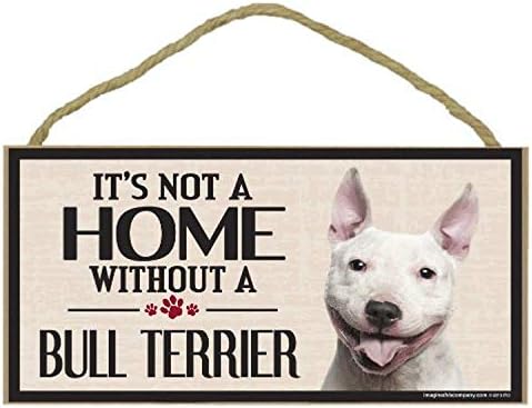 Bull Terrier Köpek Irkları için Bu Ahşap Tabelayı Hayal Edin