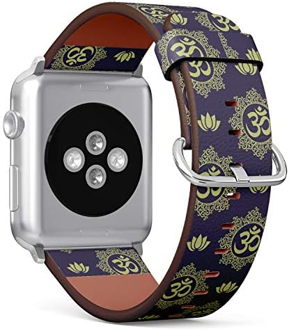 (Ohm İşareti) Desenli Deri Bileklik Kayışı Apple Watch Serisi 4/3/2/1 gen ile Uyumlu,iWatch 38mm / 40mm Bantların
