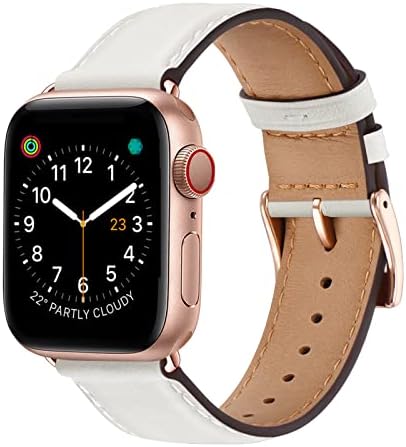 OMIU 2 Paket Kare Bantlar Apple Watch için Uyumlu 41mm 38mm 40mm, hakiki Deri Yedek Bant Apple Watch Serisi ile Uyumlu