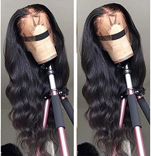 Peruk Uzun Siyah Doğal gerçek insan saçı 10-28in Ön Dantel Gevşek Derin Dalga Kıvırcık Saç Peruk Siyah Kadınlar ıçin