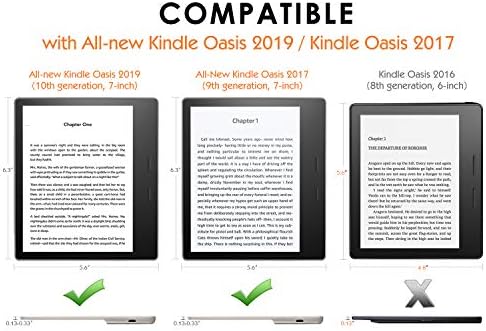 MoKo Kılıfı Tamamen Yeni 7“ Kindle Oasis (YALNIZCA 9. ve 10. Nesil, 2017 ve 2019 Sürümü), Otomatik Uyandırma/Uyku