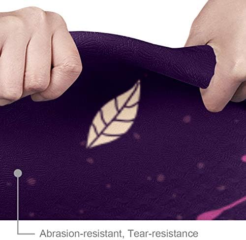 Unicey Koyu Mor Yapraklar Desen Yoga Mat Kalın Kaymaz Yoga Paspaslar Kadınlar ve Kızlar için egzersiz matı Yumuşak