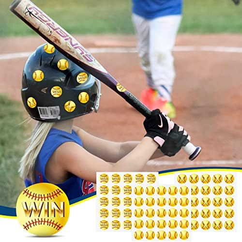 300 Adet Beyzbol Softbol Kaskı Ödül Çıkartmaları Vinil Spor Softbol Çıkartmaları Kendinden Yapışkanlı Altın Kask