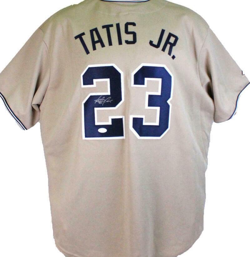 Fernando Tatis Jr. İmzalı San Diego Padres Sand Majestic Forması-JSA * Gümüş İmzalı MLB Formaları