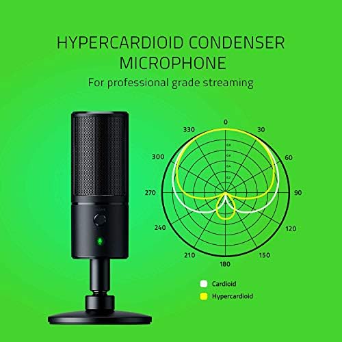 Razer Seiren Emote akışlı mikrofon: 8-bit İfade LED Ekran, Akış Reaktif İfadeler, hiperkardiyoid Kondenser Mikrofon,