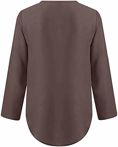 Haddelenmiş Kollu Gömlek Kadınlar için Yaz Gevşek Gömlek Tops Zip V Boyun Casual Tunik Büyük Boy Bluzlar Üstleri