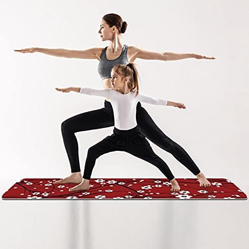 Kalın Kaymaz Egzersiz ve Fitness 1/4 yoga mat Japon Erik Baskı Yoga Pilates ve Zemin Fitness Egzersiz (61x183cm)