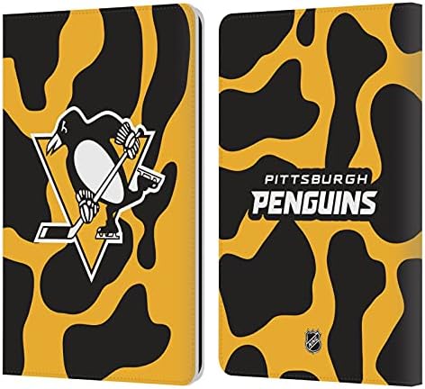 Kafa Çantası Tasarımları Resmi Lisanslı NHL İnek Desen Pittsburgh Penguins Deri Kitap Cüzdan Kılıf Kapak Kindle Paperwhite