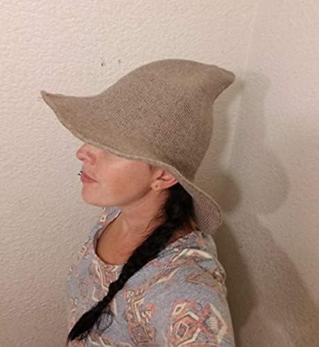 Bowanadacles Kadınlar Cadılar Bayramı Örgü cadı şapkası Bayan Yün Moda Koyun Yünü Cadılar Bayramı Festivali Parti