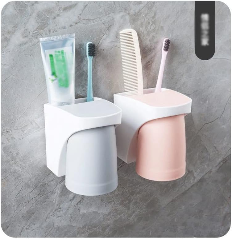 BKDFD Duvara Monte Banyo diş fırçası kabı Tutucu Anti-toz Banyo Kupası Aile Seti Diş Fırçası Kabı (Renk: D, Boyut: