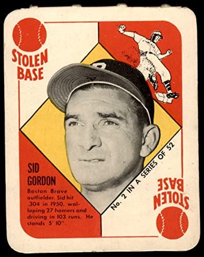 1951 Topps 2 Sid Gordon Boston Braves (Beyzbol Kartı) VG / ESKİ + Braves