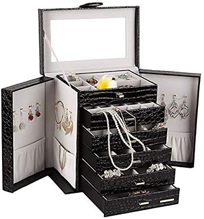 Mücevher Kutusu Depolama Çıkarılabilir Tepsi Kutuları saklama kutusu Büyük Kapasiteli Yüksek Dereceli Prenses Makyaj