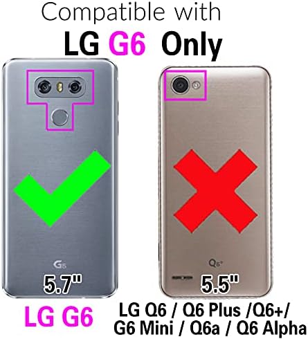 LG G6 ile Uyumlu Asuwish Cüzdan Kılıf ve Temperli Cam Ekran Koruyucu açılır deri kılıf kart tutucu Standı cep telefonu