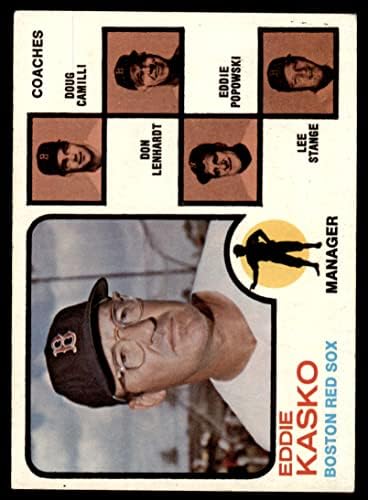 1973 Topps 131 ORG Red Sox Liderleri Eddie Kasko / Doug Camilli / Don Lenhardt / Eddie Popowski / Lee Stange Boston
