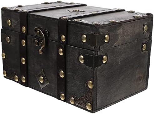 Ipetboom Gövde Korsan Hazine Sandığı Kutusu Vintage Ahşap Biblo saklama kutusu Ödül Göğüs Hatıra Takı Depolama Organizatör