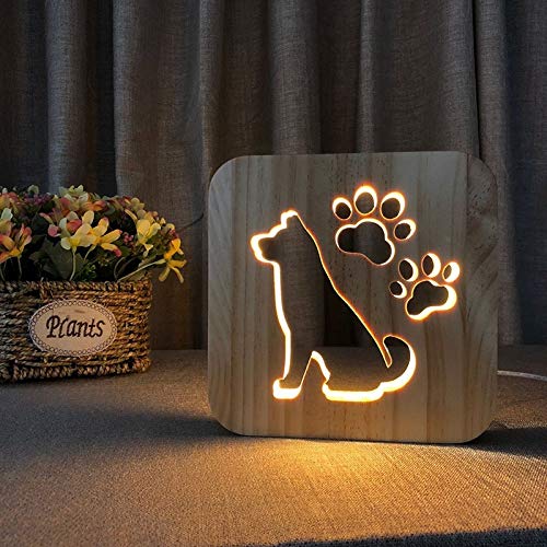 XDG Köpek Tema 3D Ahşap lamba LED Gece Lambası Ev Odası Dekorasyon Yaratıcı masa Lambaları Paskalya Hediye