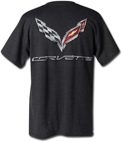 Batı Kıyısı Corvette / Camaro C7 Corvette Logo Bayrak Tişört: Kömür