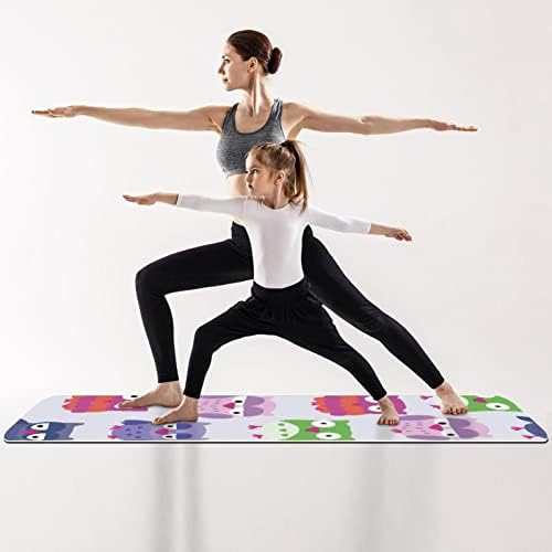 Renkli Baykuş Desen Güzel Ekstra Kalın Yoga Mat-Çevre Dostu Kaymaz Egzersiz ve fitness matı Her Türlü Yoga, Pilates