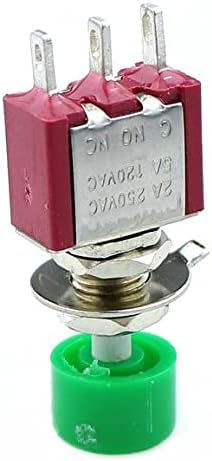 NYCR 1 ADET AC 2A/250 V 5A / 120 V 3 Pin SPDT Anlık Push Button Buton Anahtarı 1 NO 1 NC (Renk: Kırmızı)