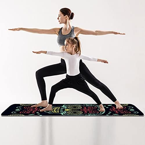 6mm Ekstra Kalın Yoga Mat, Ölü Şeker Kafatası Çiçek Baskı Çevre Dostu TPE egzersiz matları Pilates Mat Yoga, Egzersiz,