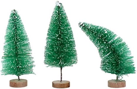 Wakauto Mini PVC Kule Çam Noel Ağacı Süsleme, Minyatür Çam Ağacı Sisal Ağacı DIY Zanaat Masaüstü Ağacı Minyatür Sahneler