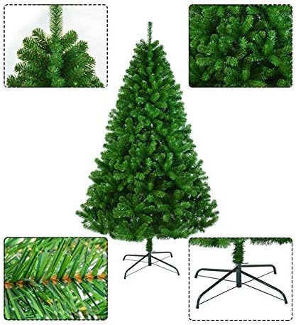 TOPYL 9.8 FT Noel Ağacı Aydınlatılmamış Yapay Premium Menteşeli Ladin Noel Ağacı Katlanabilir Metal Standlı Tam Ağaç,