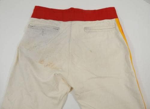 1976 Houston Astros Larry Dierker 49 Oyun Kullanılmış Beyaz Pantolon 25 DP27321 - Oyun Kullanılmış MLB Pantolon