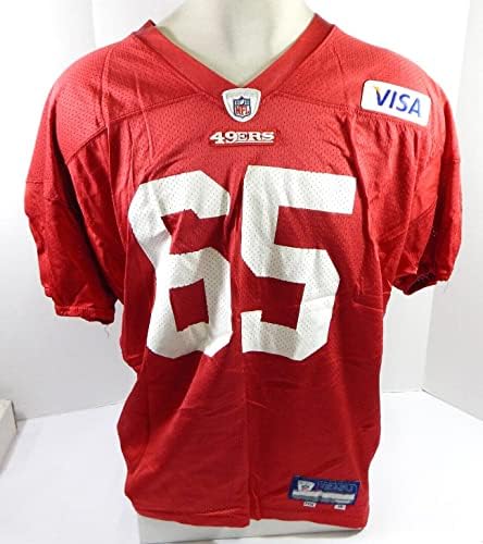 2009 San Francisco 49ers Barry Sims 65 Oyun Kullanılmış Kırmızı Antrenman Forması XXXL 06-İmzasız NFL Oyun Kullanılmış