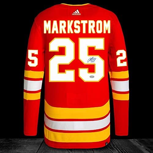 Jacob Markstrom Calgary Flames Adidas Pro İmzalı Forma-İmzalı NHL Formaları