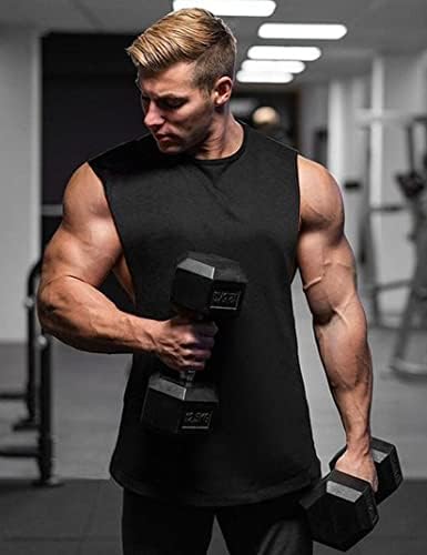 EliteSpirit 3 Paket Erkek Kas Tankı Üstleri Kuru Fit Kolsuz Kesilmiş Gömlek Vücut Geliştirme Spor Egzersiz Gömlek