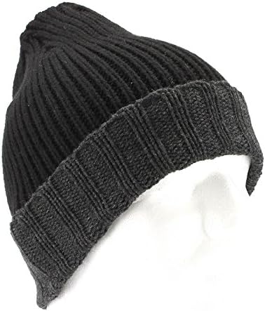 Croft & Barrow Örgü Bere Kış Şapka Colorblock Siyah Gri Bir Boyut