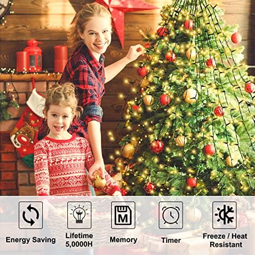 Noel ağacı ışıkları-WarmWhite 400 LED 6.59 FT x 16 damla ışıkları noel süslemeleri ile 8 modelleri ve hafıza fonksiyonu