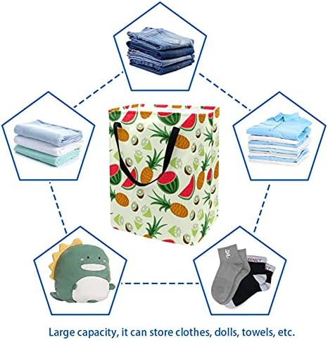 Karpuz Meyve Kivi Desenler 60L Bağlantısız çamaşır sepeti Katlanabilir Büyük kıyafet sepeti Çamaşır kulplu çantalar