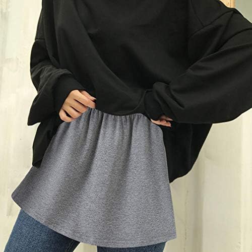 IIUS T-Shirt Genişletici Kadınlar için Katmanlı Sahte Üst Alt Süpürme Alt Yarım Uzunluk Mini Etek Gömlek Üst Uzatıcılar