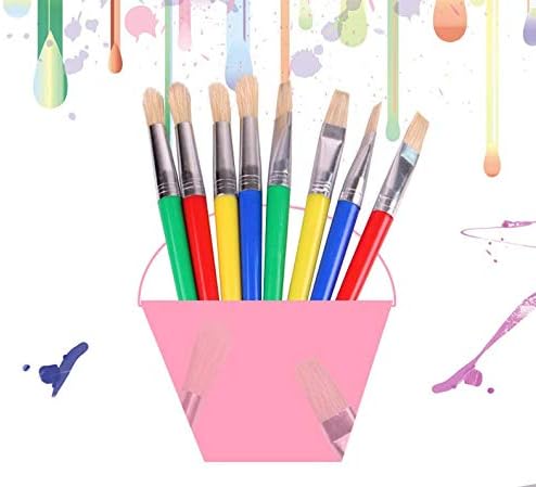 SAWQF Şeker Renk Plastik Boya Fırçası Kıl Fırçalar Çocuklar için Yağ Suluboya Resim Graffiti Okul Ofis Arzı