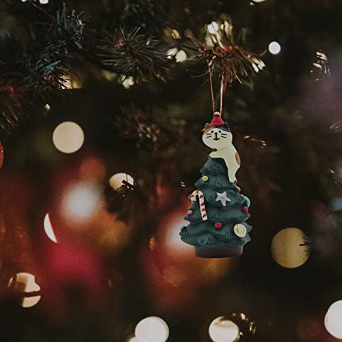 Mini Noel Ağacı Tırmanma Kedi Noel Dekorasyon Yaratıcı Noel Ağacı Masa Reçine Süs Hediye 3 Noel Ağacı Kolye