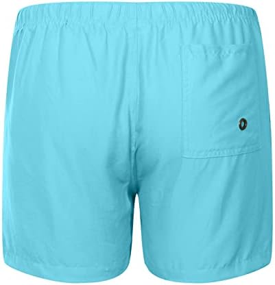 Ozmmyan Erkekler Spor Şort Nefes Üç Noktalı Pantolon plaj şortu Spor Şort Elastik Dantel-Up Pantolon