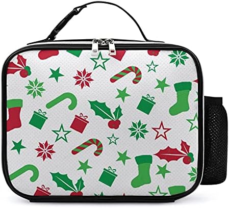 Noel Kullanımlık yemek taşıma çantası Yalıtımlı öğle yemeği kutu konteyner Ofis İşleri İçin Piknik Seyahat Kolu İle