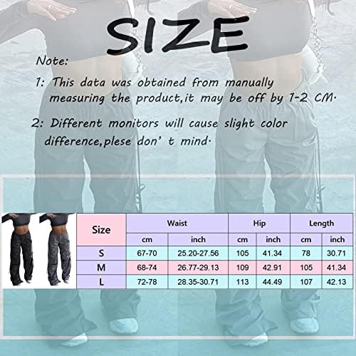 KEUSN dökümlü pantolon Kadınlar için Artı Boyutu Baggy Paraşüt Pantolon Kadınlar için Y2K Egzersiz Kargo cepli pantolon