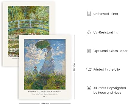4 Nilüferler Claude Monet Posterler, ünlü Sanat Posterleri, ünlü Tablolar Modern Claude Monet Baskılar Monet Duvar