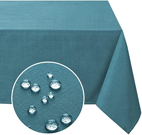 Dikdörtgen Masa Örtüsü Dikdörtgen Masalar için Keten Masa Örtüleri 60 x 84 inç Kırışmaya Dayanıklı ve Su Geçirmez