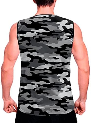 WENKOMG1 Camo Yaz Tank Top Erkekler için Spor Rahat Kolsuz Tee Gömlek Moda Hafif Üstleri Açık Fanilalar L0324