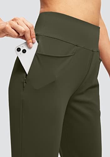 Soothfeel kadın Golf Pantolon 5 Cepler ile Yüksek Belli Streç Sweatpants Seyahat Atletik İş Ayak Bileği Pantolon