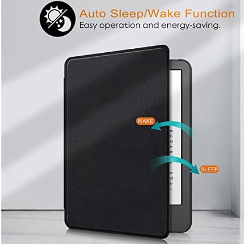 6 Tamamen Yeni Kindle (11. Nesil 2022 Sürümü) için İnce Kılıf, Otomatik Uyandırma/Uyku Özellikli Renkli PU Deri Akıllı