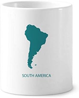 Güney Amerika kıtası anahat harita diş fırçası kalem tutucu kupa seramik Stand kalem Kupası