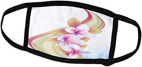 3dRose Anne Marie Baugh - Çiçekler - Pembe ve Yeşil Girdapta Oldukça Yumuşak Pembe Hawaii Çiçekleri-Yüz Maskeleri