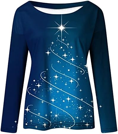Kadınlar için kazak Sonbahar Moda 2022 Noel Gömlek Light Up Kazak Uzun Kollu Crewneck Gevşek Tatil Üstleri