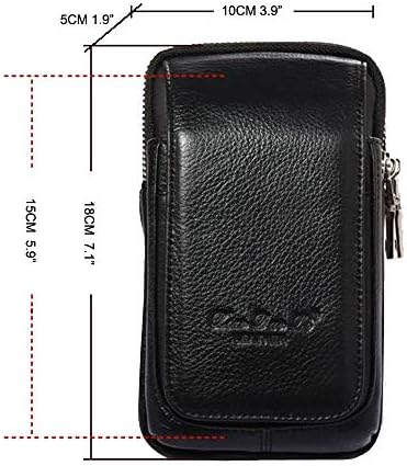 Hebetag Küçük deri kemer Çantası Telefon cüzdan Erkekler için Döngü Kılıf Kılıf Bel Paketi Seyahat Messenger Crossbody